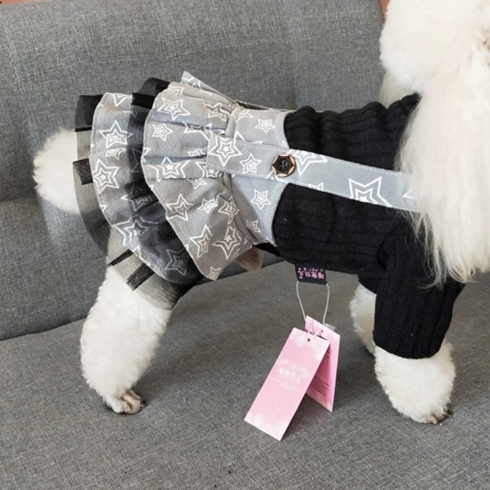 Small Dog/Cat Star Print Pet Dress